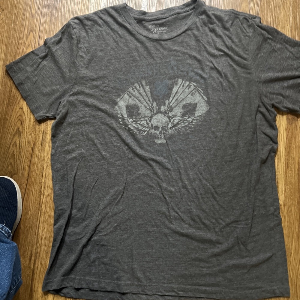Lucky Brand‎ Shirt Mens XL  Skull Aces Cards